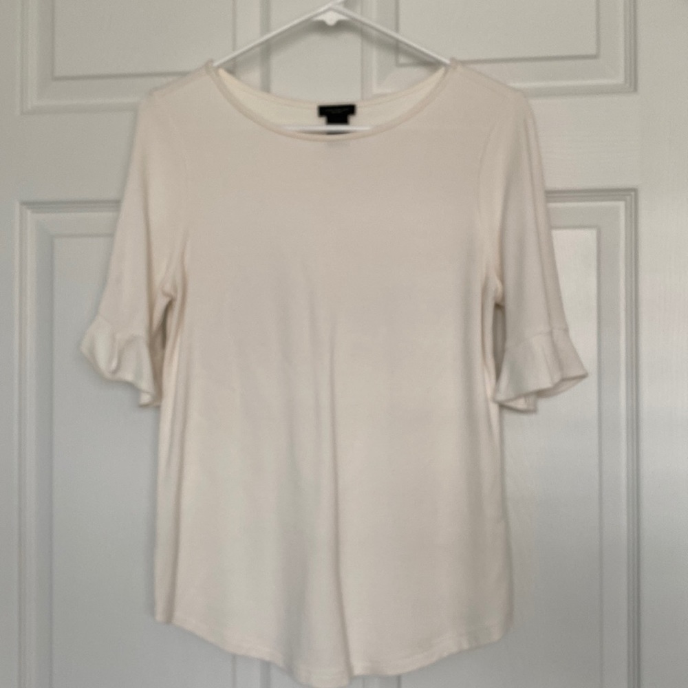 Cream colored 3/4 sleeve top from Ann Taylor